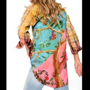 Aratta hibiscus plaid shirt size XL